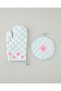 Bright Floral 2-Piece Oven Glove and Holder Set Pink - Green