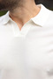 White Polo Collar Knitwear Short Sleeve Men's T-Shirt E7463 - 3