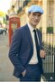 Men's Baby Blue Summer Linen Hat British Modern Peaky Blinders Style - 3