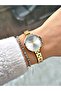 Silver Dial Stone Numeroved Gold Metal Women's Wristwatch - 3