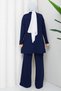 Women's Tulle Detailed Two-Piece Mercerized Knitwear Set with Trousers - 8