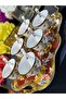 Esterhomedecor Porcelain Ice Cream Set with Tray for 6 People - 2