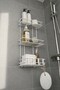 White 3-Tier Bathroom Shelf, Shampoo Holder and Shower Shelf with Hanging Adhesive Wall Mount Tş-03 - 5