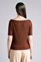 Slim Fit Boat Neck Ribbed T-Shirt G9547Ax26Sp - 3