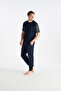 26Y Men's Navy Blue Pajama Set - 2