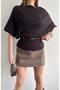 Boat Neck Bat Sleeve Belted Sweater - 4