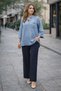 Linen Kimono Sleeve Polo Collar Shirt