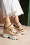 Sevilla Nud Leopard Hidden Heel Sports Shoes - 2