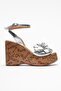 Harold Women's Genuine Leather Wedge Heel Sandals Lamé - 2