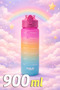Water Bottle 3-Piece Motivational Water Bottle Set - Water Bottle with Straw, Water Bottle with Straw, Water Bottle 2000-900-500ml - 4