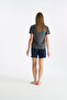 Licensed Women's Anthracite Melange Shorts Set 20194 - 3