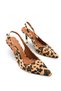 Mira Diva Women's Pointed Toe Open Back Thin Heeled Shoes 00124510 Leopard Feather - 2