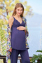 Women'S, 100% Viscose, Purple, Patterned and Lace Maternity 3-Piece Pajama Set - 3