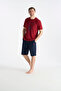 26Y Men's Burgundy Shorts Set - 2