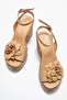 Harold Women's Genuine Leather Wedge Heel Sandals Caramel - 4