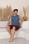 100% Cotton Sleeveless Pocketed Men's Shorts Pajama Set 2011 - 4