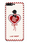 Huawei Y7 2018 Compatible Red Checkered Rabbit Pattern Transparent Phone Case