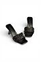 Y820500209 Black Thin Heeled Women's Slippers - 7
