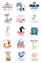 Set of Stickers for Father's Day, 4X4 Cm, 300 Pcs (20 Sheets)