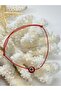 Red string bracelet with evil eye bead - single - 2