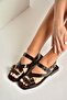 Y458702660 Brown Rustic Buckle Detailed Women's Sandals - 3