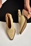 U654304102 Beige Genuine Leather Suede Western Heeled Shoes - 3