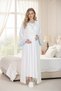 New Season Blue Shawl Collar Flounce Summer Full Length Short Sleeve Maternity Maternity Dressing Gown Nightgown Set of 2 - 4