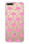 Huawei Y6 2018 Compatible Flamingo Patterned Transparent Phone Case