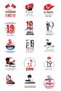 19 May Ataturk Commemoration, Youth and Sports Day Sticker, 4X4 Cm, 300 Pieces (20 Sheets)