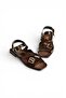 Y458702660 Brown Rustic Buckle Detailed Women's Sandals - 5
