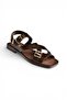 Y458702660 Brown Rustic Buckle Detailed Women's Sandals - 6