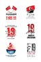 19 May Ataturk Commemoration, Youth and Sports Day Sticker, 4X4 Cm, 300 Pieces (20 Sheets) - 2