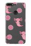 Huawei Y7 2018 Compatible Pink Axolotl Pattern Transparent Phone Case