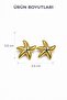 Women's Yellow Color Steel Starfish Stud Earrings - Stylish Star Design - 4