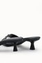 Rhea Nina Women's Thin Heeled Slippers 00122602 Black Rustic - 5