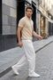 Bande Regular Fit Men's Short Sleeve Knitwear Polo Collar Textured Beige T-Shirt - 4