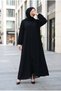 Women's Hijab Prayer Dress with Shawl Ferace-Elbise Alinay-Ra61420 Black - 3