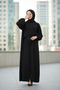 Women's Hijab Prayer Dress with Shawl Ferace-Elbise Alinay-Ra61420 Black - 5