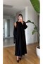 Women's Black Belted Jacket Dress Set - 3