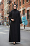 Women's Hijab Prayer Dress with Shawl Ferace-Elbise Alinay-Ra61420 Black