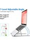 Adjustable Laptop Stand, Aluminum Alloy, Portable Foldable Design, Silver, Ergonomic Multi-Angle