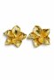 Vionne Steel Yellow Gold Large Flower Design Stud Earrings - 2