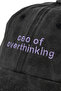 Text Embroidered Hat Anthracite Cotton Fabric and Embroidered Hat with Slogan'Ceo of Overthinking' - 4