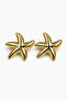 Women's Yellow Color Steel Starfish Stud Earrings - Stylish Star Design - 2