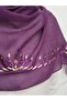 Purple Cotton Flowering Embroidered Cotton Shawl Hijab