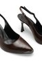 Siri Vita Women's Pointed Toe Open Back Thin Heeled Shoes 00121303 Brown Rustic - 2