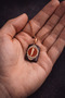 Men's and Women's Red Black Natural Stone Amulet Copper Necklace – Protective Elif Talisman Medallion - 3