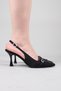Olia Gold Buckle Heeled Shoes Black - 6