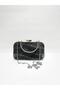 Black Color Snake Pattern Fabric Evening Dress Portfolio Clutch Women's Handbag Can Be Used in Hand or with Long Strap - 2