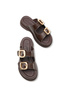 Talitha Aria Women's Double Buckle Slippers 0012410 Brown Rustic - 5